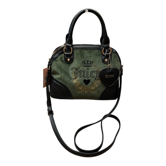 NWT Y2K Juicy Couture Heritage Dome Satchel Super Green/Black Cross Body - Picture 2 of 11